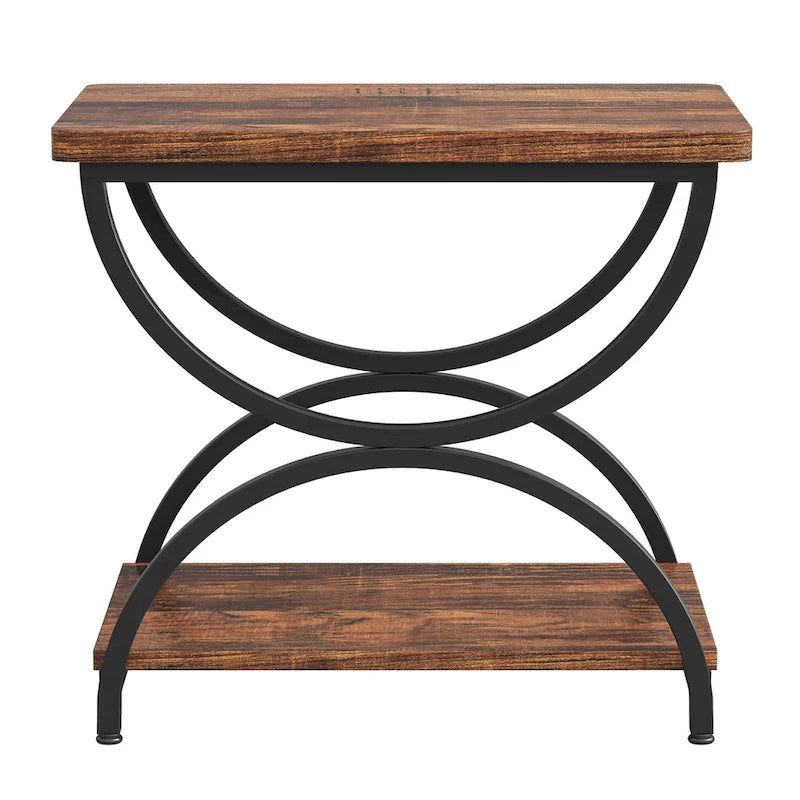 Table d'appoint en bois et métal à 2 niveaux pour salon (Lot de 2) - 2 pièces