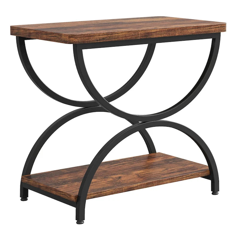 Table d'appoint en bois et métal à 2 niveaux pour salon (Lot de 2) - 2 pièces