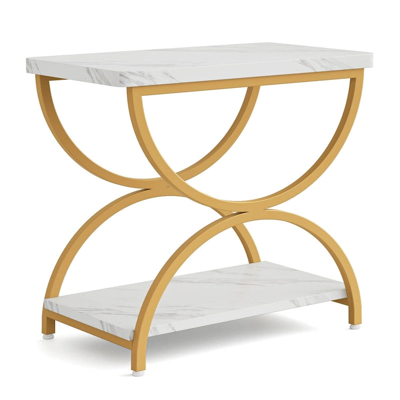 Table d'appoint en bois et métal à 2 niveaux pour salon (Lot de 2) - 2 pièces