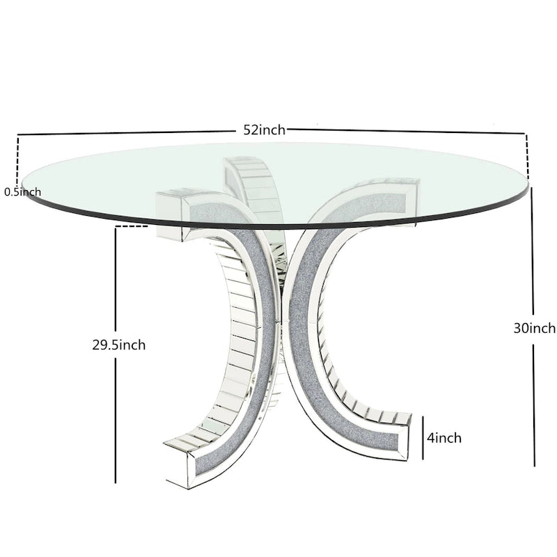 Table à manger ronde en verre