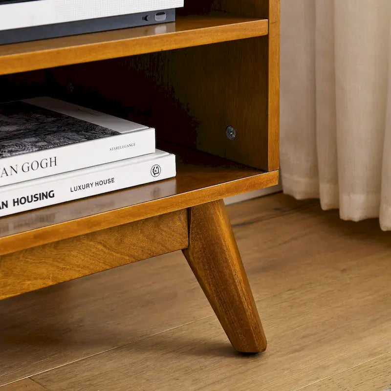Meuble TV en rotin de style moderne du milieu du siècle de 150 cm pour téléviseur de 65 pouces