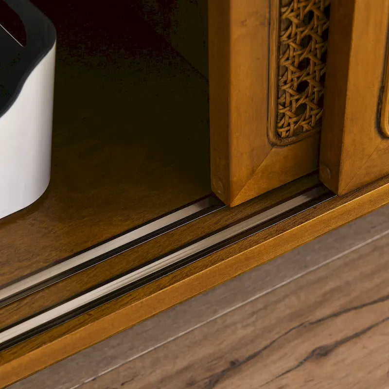 Meuble TV en rotin de style moderne du milieu du siècle de 150 cm pour téléviseur de 65 pouces