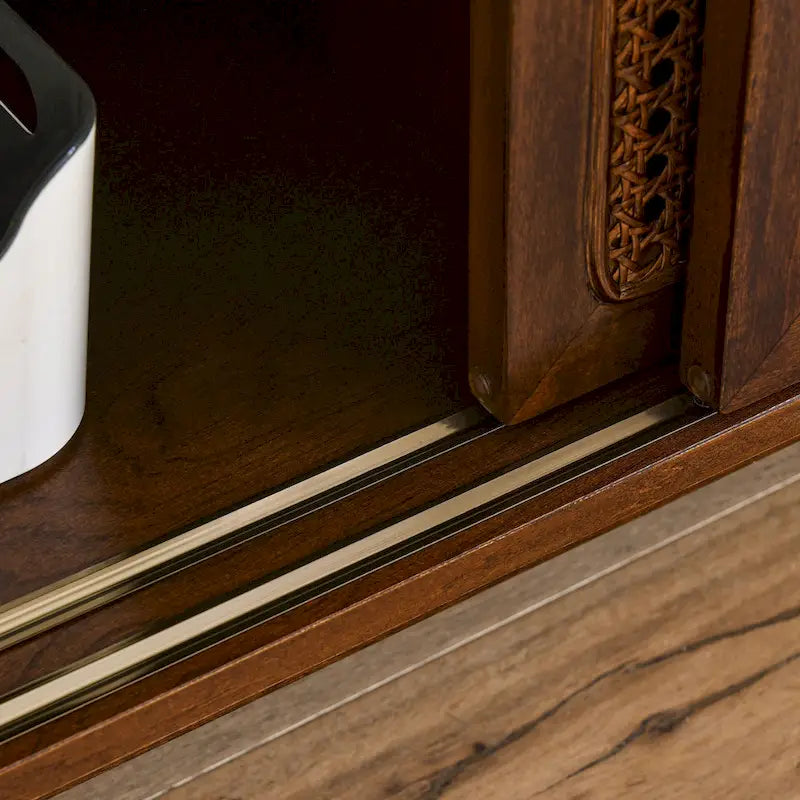 Meuble TV en rotin de style moderne du milieu du siècle de 150 cm pour téléviseur de 65 pouces