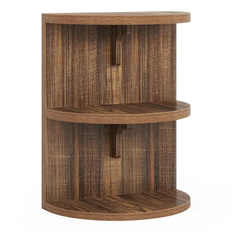 Table d'appoint demi-ronde à 3 niveaux, Table d'appoint semi-circulaire pour salon