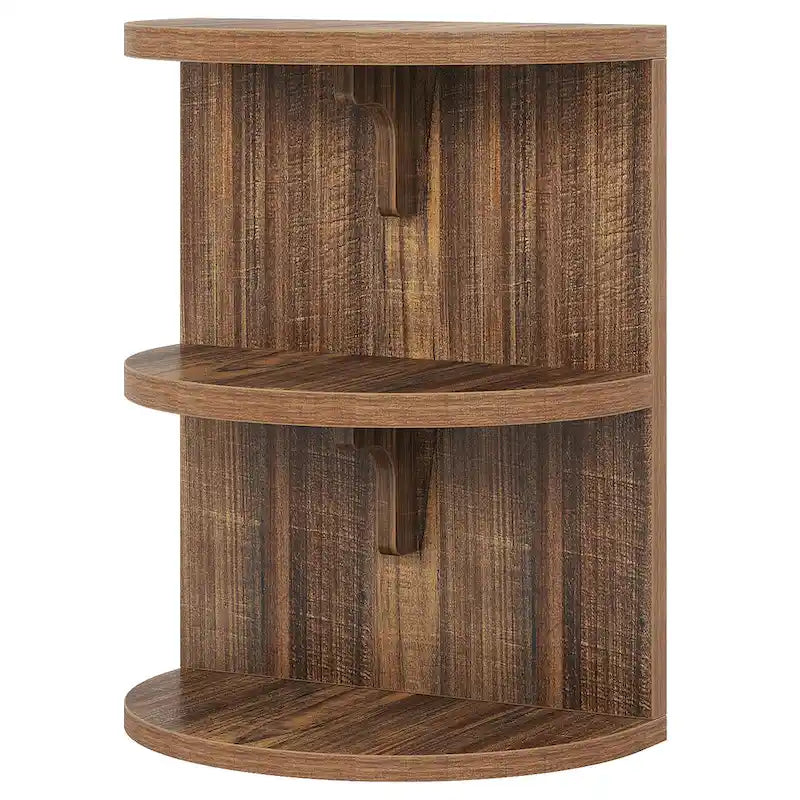 Table d'appoint demi-ronde à 3 niveaux, Table d'appoint semi-circulaire pour salon