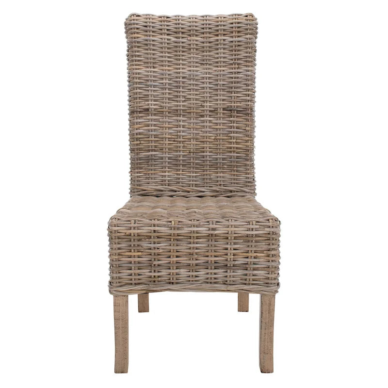SAFAVIEH Sherryl Chaise de salle à manger en osier naturel inachevé (lot de 2) - 18.5 x 22.8 x 42.1 - 19Wx23Dx42H