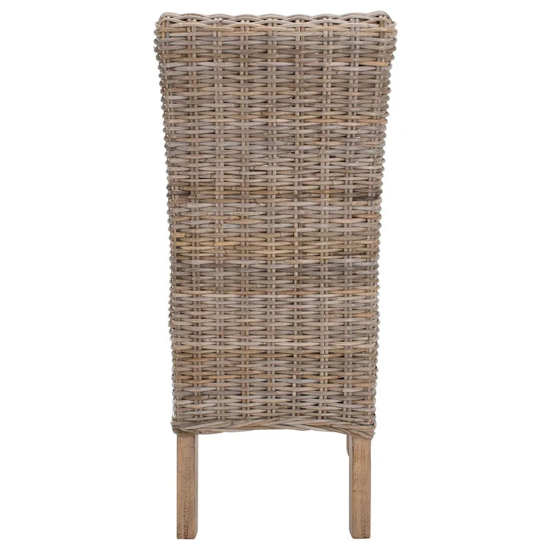 SAFAVIEH Sherryl Chaise de salle à manger en osier naturel inachevé (lot de 2) - 18.5 x 22.8 x 42.1 - 19Wx23Dx42H
