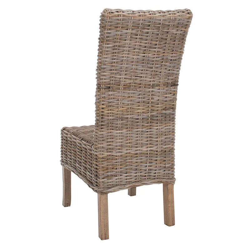 SAFAVIEH Sherryl Chaise de salle à manger en osier naturel inachevé (lot de 2) - 18.5 x 22.8 x 42.1 - 19Wx23Dx42H
