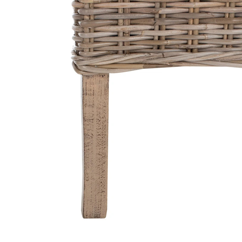 SAFAVIEH Sherryl Chaise de salle à manger en osier naturel inachevé (lot de 2) - 18.5 x 22.8 x 42.1 - 19Wx23Dx42H