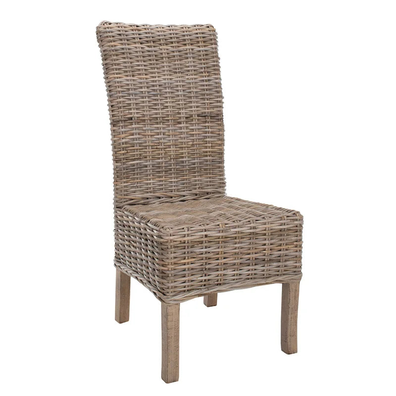 SAFAVIEH Sherryl Chaise de salle à manger en osier naturel inachevé (lot de 2) - 18.5 x 22.8 x 42.1 - 19Wx23Dx42H