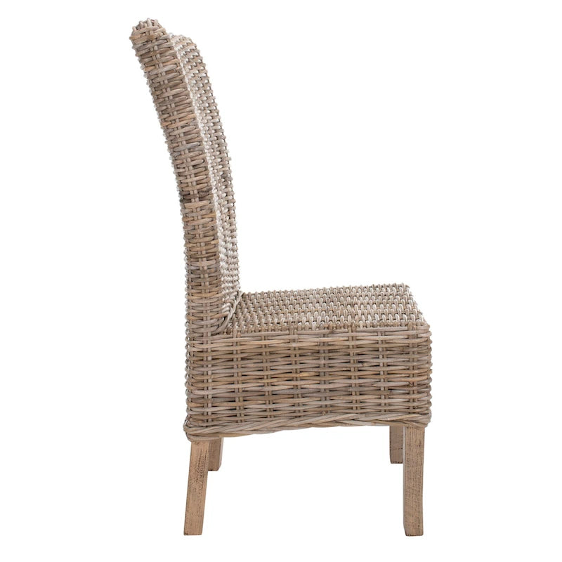 SAFAVIEH Sherryl Chaise de salle à manger en osier naturel inachevé (lot de 2) - 18.5 x 22.8 x 42.1 - 19Wx23Dx42H