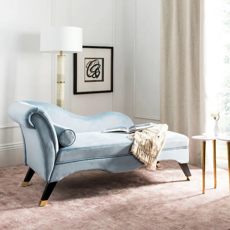 SAFAVIEH Karan Chaise longue moderne du milieu du siècle avec oreiller - 63Lx28Px30H