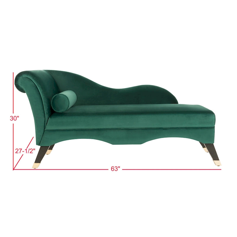 SAFAVIEH Karan Chaise longue moderne du milieu du siècle avec oreiller - 63Lx28Px30H
