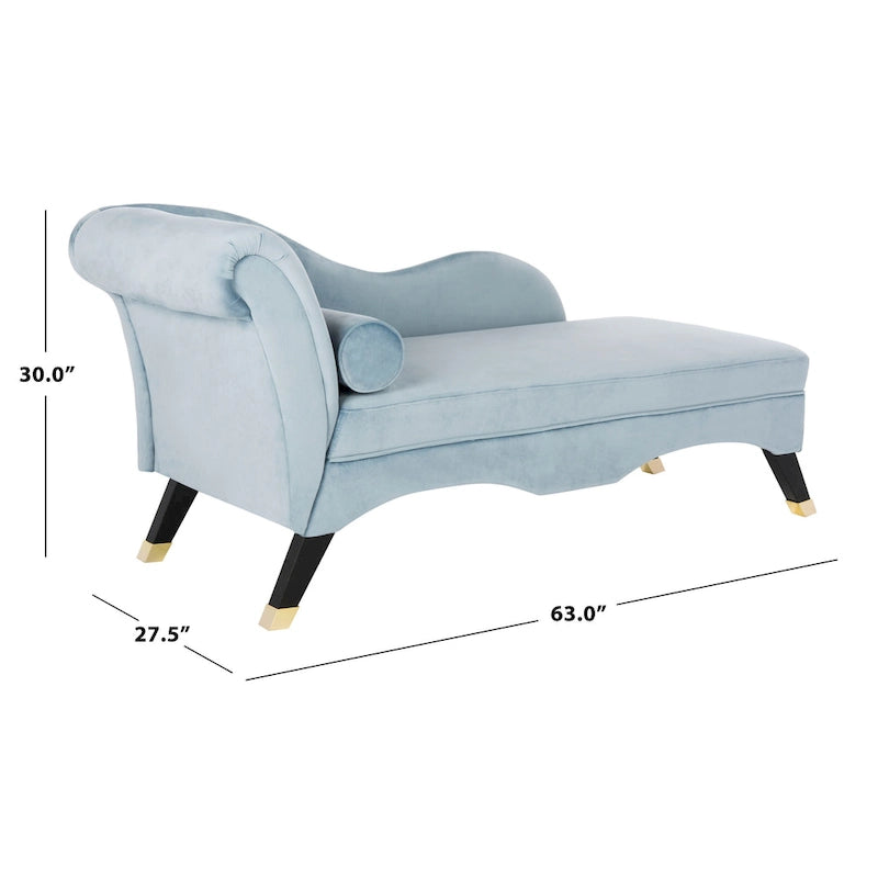 SAFAVIEH Karan Chaise longue moderne du milieu du siècle avec oreiller - 63Lx28Px30H