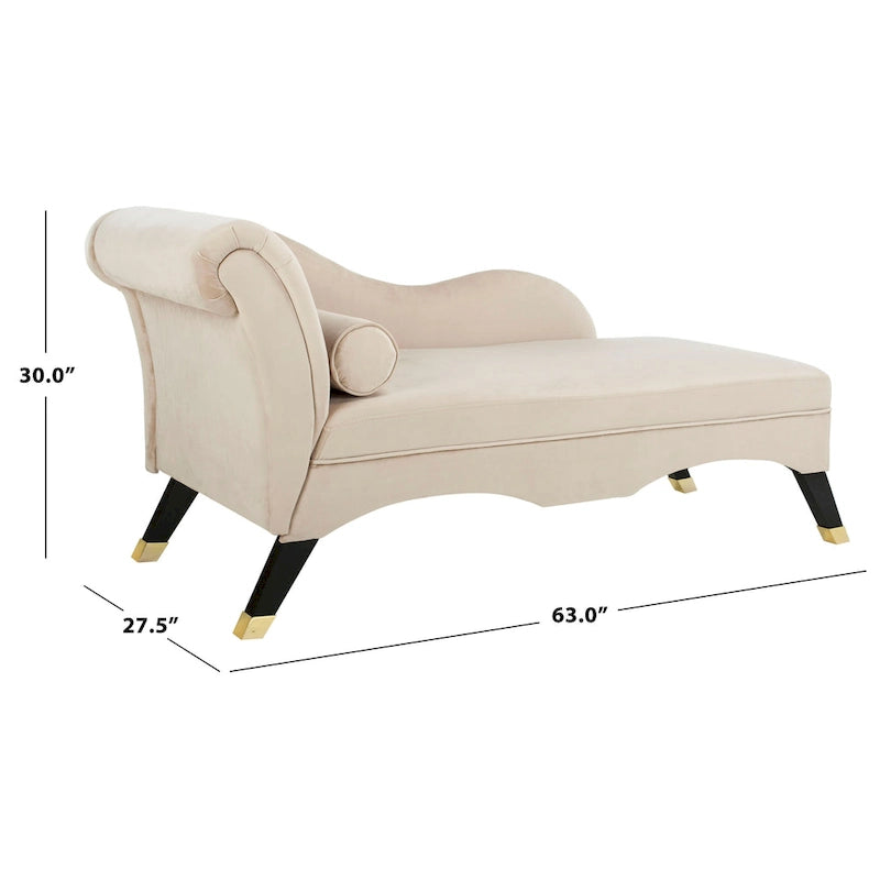 SAFAVIEH Karan Chaise longue moderne du milieu du siècle avec oreiller - 63Lx28Px30H