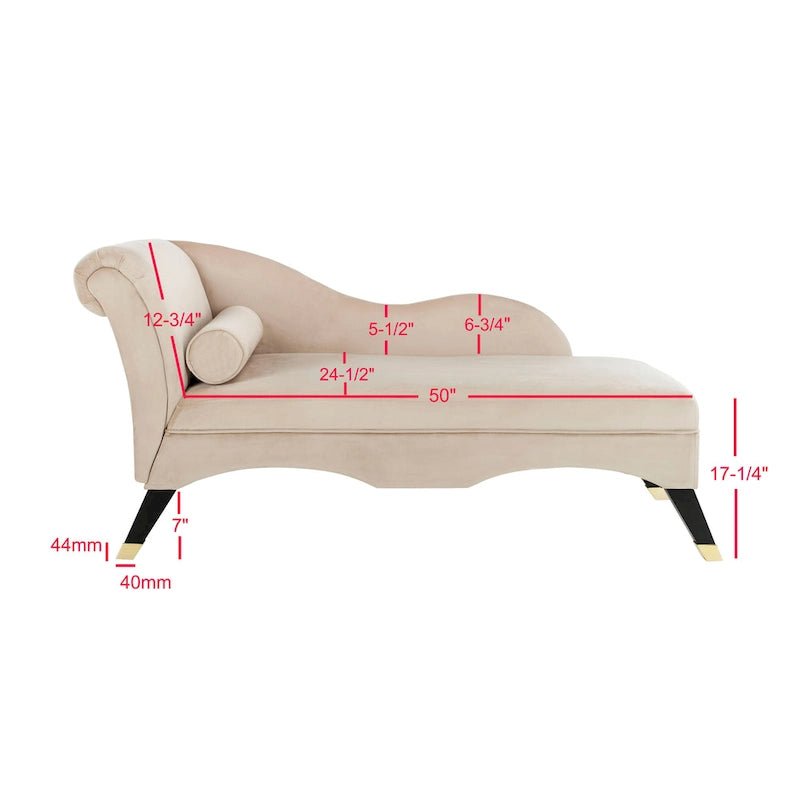 SAFAVIEH Karan Chaise longue moderne du milieu du siècle avec oreiller - 63Lx28Px30H