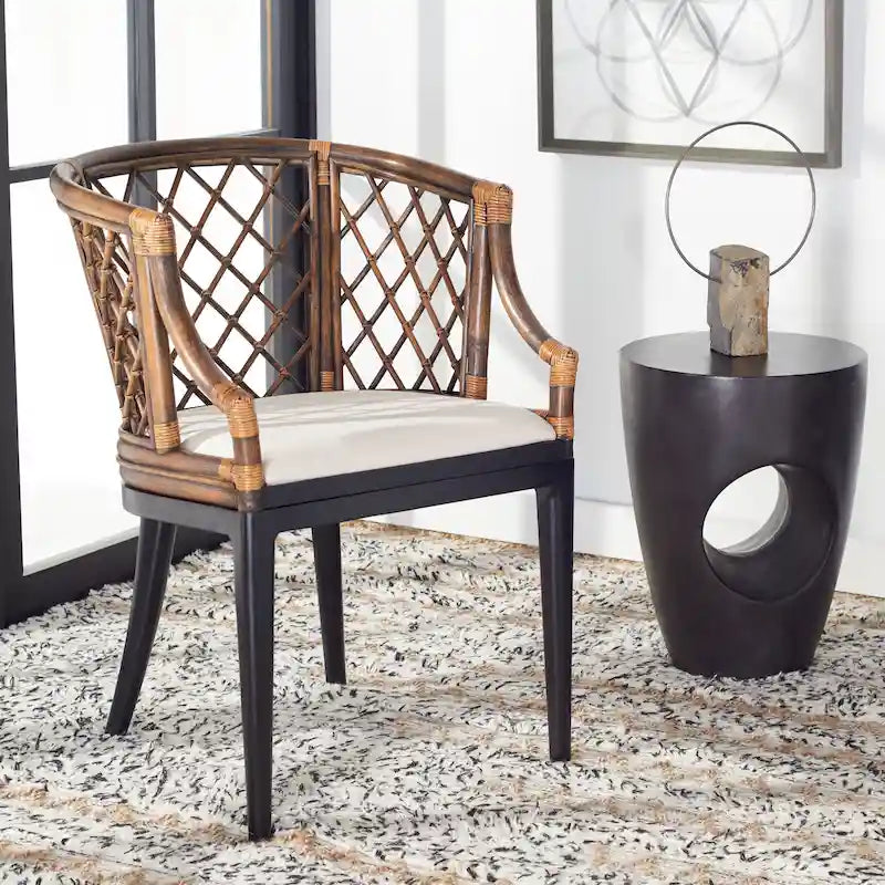 SAFAVIEH Theona Fauteuil en rotin et treillis - 22,3 L x 23 P x 31,3 H - 22Lx23Px31H