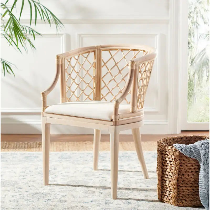 SAFAVIEH Theona Fauteuil en rotin et treillis - 22,3 L x 23 P x 31,3 H - 22Lx23Px31H