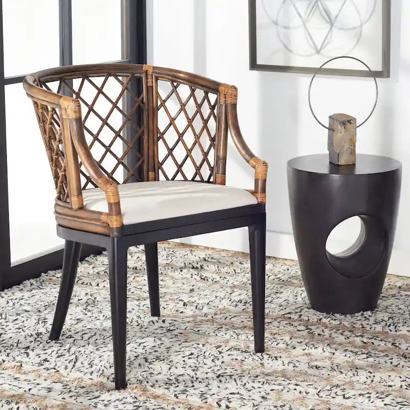 SAFAVIEH Theona Fauteuil en rotin et treillis - 22,3 L x 23 P x 31,3 H - 22Lx23Px31H