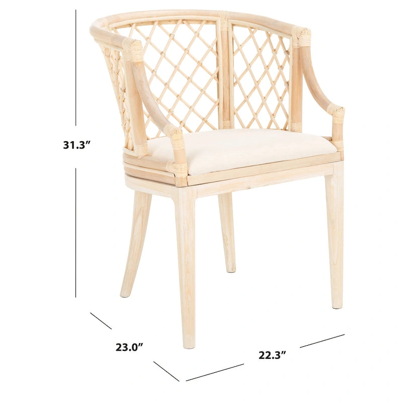 SAFAVIEH Theona Fauteuil en rotin et treillis - 22,3 L x 23 P x 31,3 H - 22Lx23Px31H