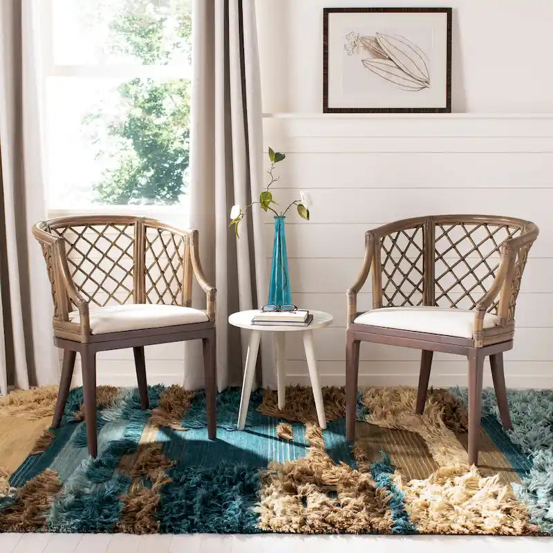 SAFAVIEH Theona Fauteuil en rotin et treillis - 22,3 L x 23 P x 31,3 H - 22Lx23Px31H