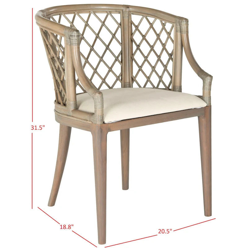SAFAVIEH Theona Fauteuil en rotin et treillis - 22,3 L x 23 P x 31,3 H - 22Lx23Px31H