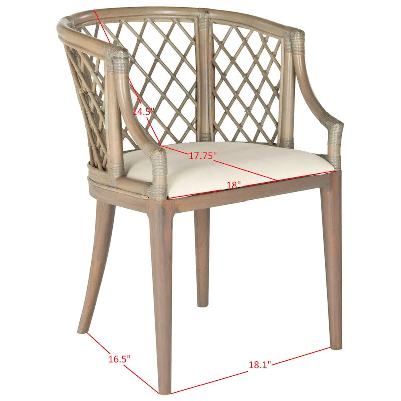 SAFAVIEH Theona Fauteuil en rotin et treillis - 22,3 L x 23 P x 31,3 H - 22Lx23Px31H