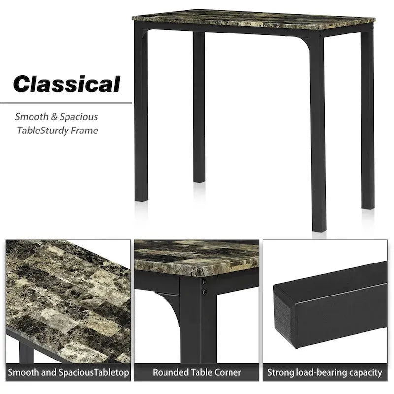 Ensemble de salle à manger avec table de bar 3 pièces VECELO
