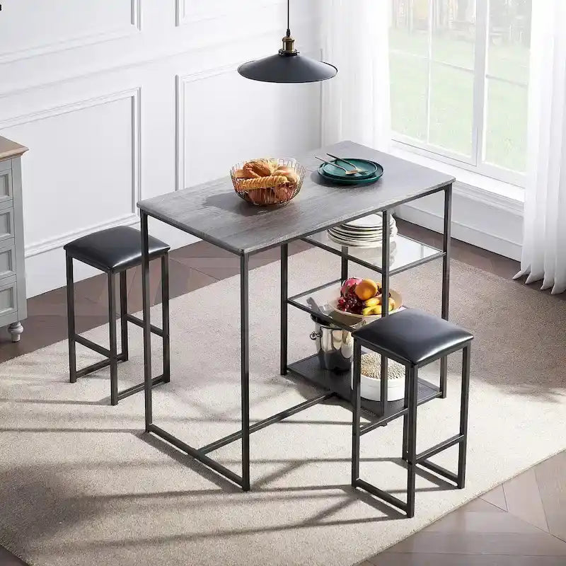 Ensemble de salle à manger avec table de bar 3 pièces VECELO