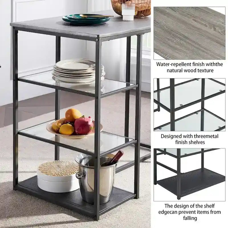 Ensemble de salle à manger avec table de bar 3 pièces VECELO