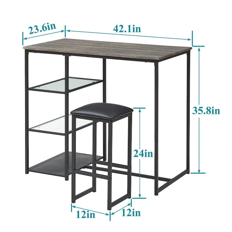 Ensemble de salle à manger avec table de bar 3 pièces VECELO