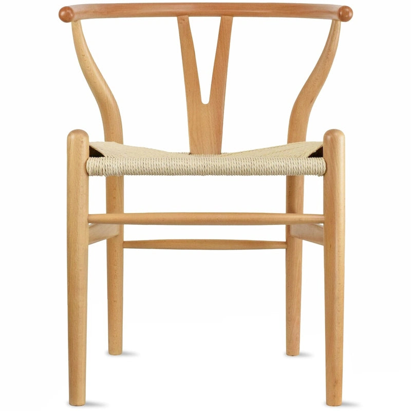 Chaise de salle à manger moderne en bois avec accoudoirs à dossier ouvert et siège en chanvre pour maison, restaurant, bureau