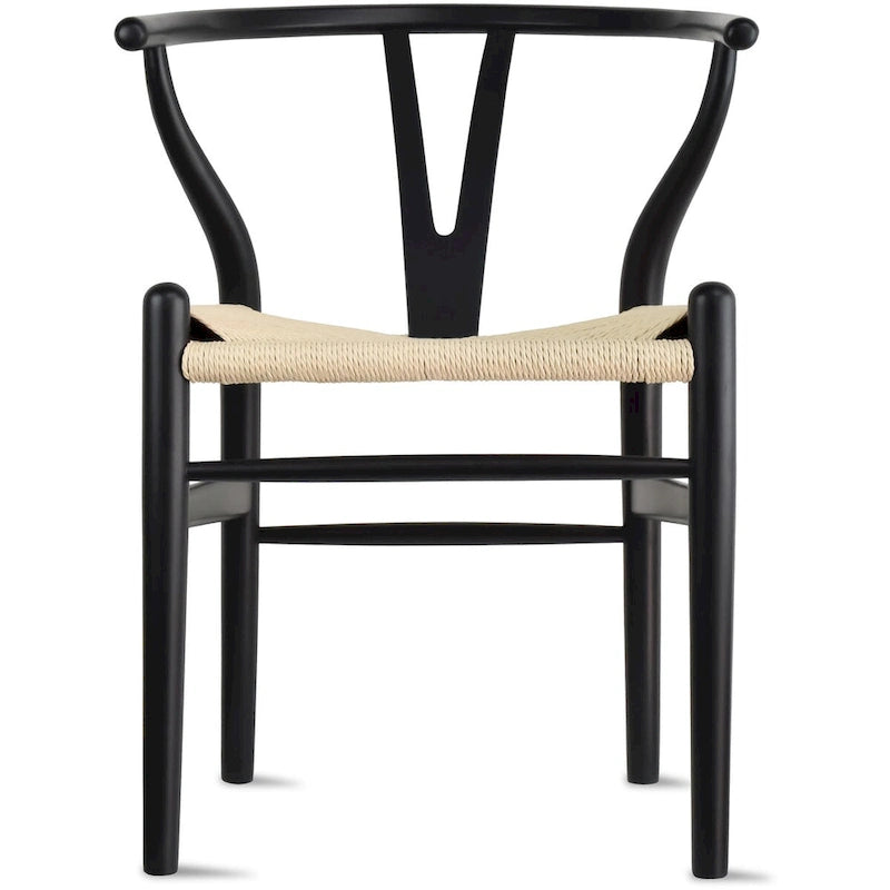 Chaise de salle à manger moderne en bois avec accoudoirs à dossier ouvert et siège en chanvre pour maison, restaurant, bureau
