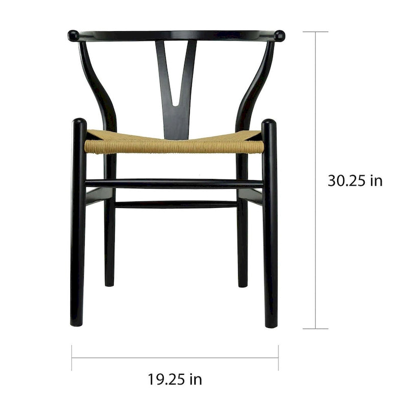 Chaise de salle à manger moderne en bois avec accoudoirs à dossier ouvert et siège en chanvre pour maison, restaurant, bureau