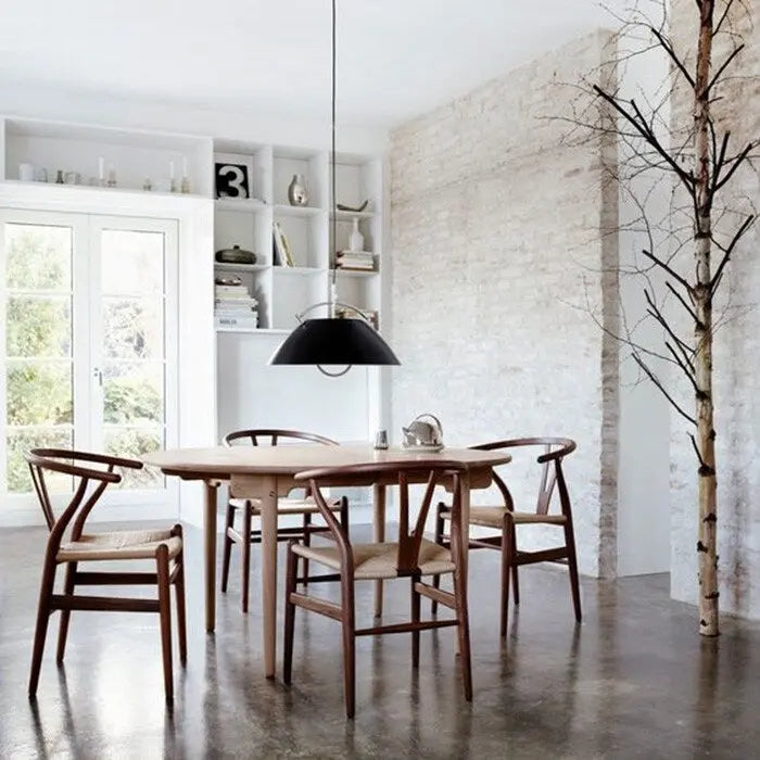 Chaise de salle à manger moderne en bois avec accoudoirs à dossier ouvert et siège en chanvre pour maison, restaurant, bureau