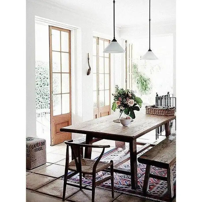 Chaise de salle à manger moderne en bois avec accoudoirs à dossier ouvert et siège en chanvre pour maison, restaurant, bureau