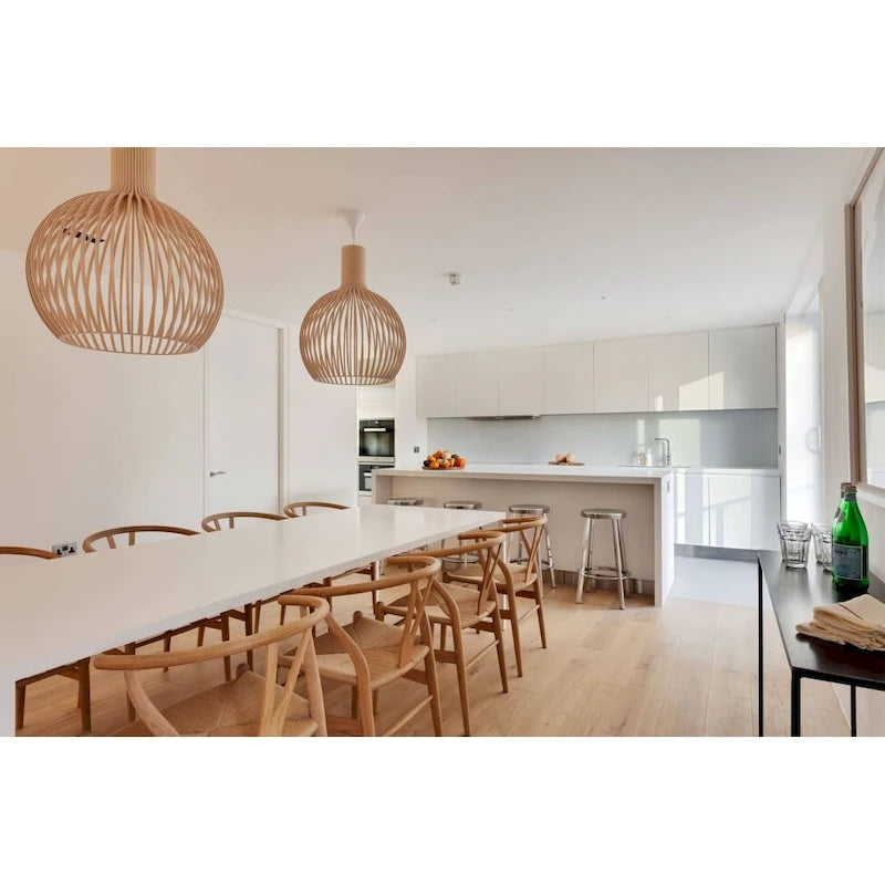 Chaise de salle à manger moderne en bois avec accoudoirs à dossier ouvert et siège en chanvre pour maison, restaurant, bureau