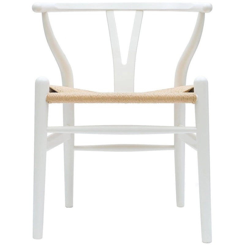 Chaise de salle à manger moderne en bois avec accoudoirs à dossier ouvert et siège en chanvre pour maison, restaurant, bureau