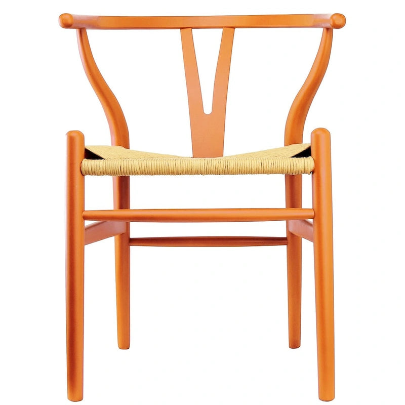 Chaise de salle à manger moderne en bois avec accoudoirs à dossier ouvert et siège en chanvre pour maison, restaurant, bureau