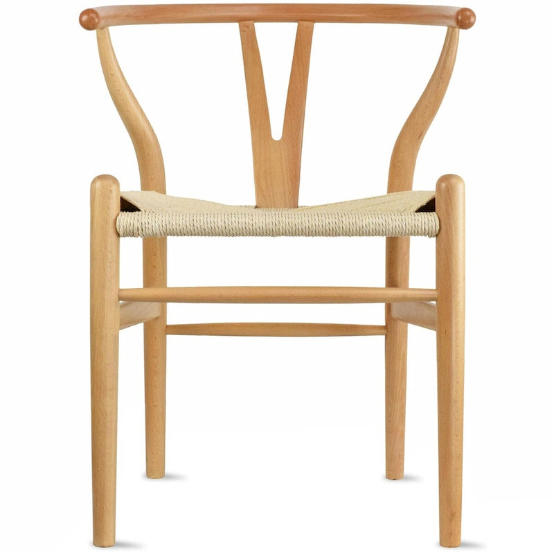 Chaise de salle à manger moderne en bois avec accoudoirs à dossier ouvert et siège en chanvre pour maison, restaurant, bureau