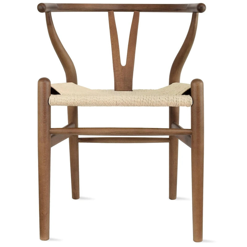 Chaise de salle à manger moderne en bois avec accoudoirs à dossier ouvert et siège en chanvre pour maison, restaurant, bureau