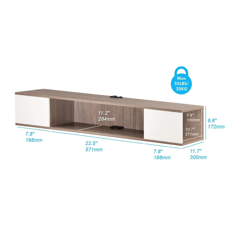 Meuble TV suspendu, console multimédia, étagère TV – 100 cm