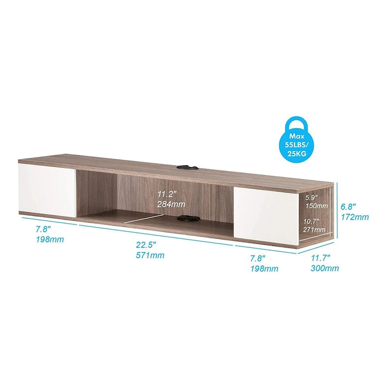 Meuble TV suspendu, console multimédia, étagère TV – 100 cm