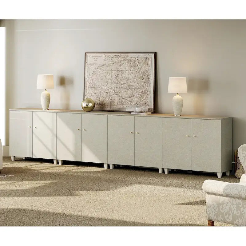 Meuble TV moderne WAMPAT, grand meuble TV avec portes
