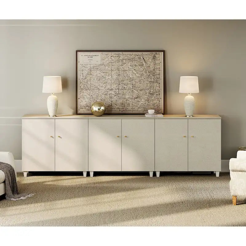 Meuble TV moderne WAMPAT, grand meuble TV avec portes