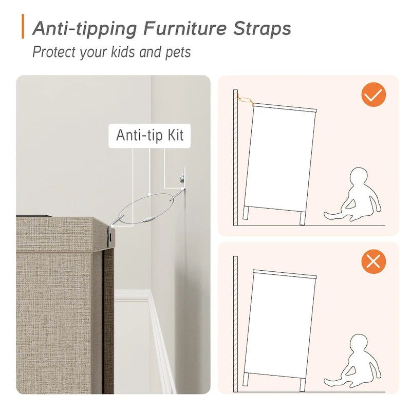 Meuble TV moderne WAMPAT, grand meuble TV avec portes