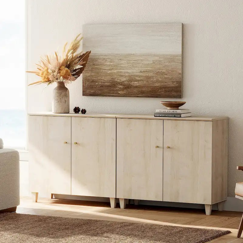 Meuble TV moderne WAMPAT, grand meuble TV avec portes
