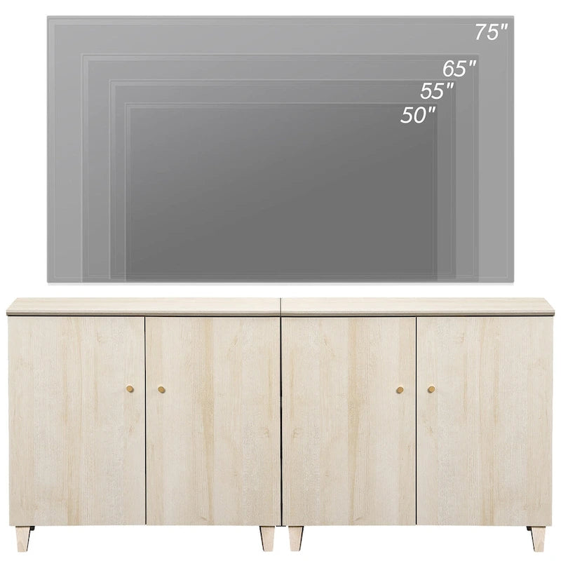Meuble TV moderne WAMPAT, grand meuble TV avec portes