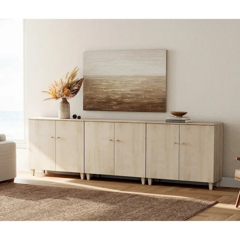 Meuble TV moderne WAMPAT, grand meuble TV avec portes
