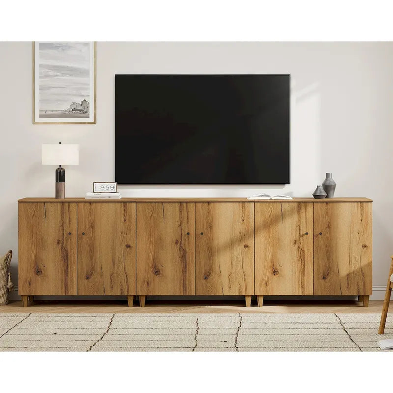Meuble TV moderne WAMPAT, grand meuble TV avec portes
